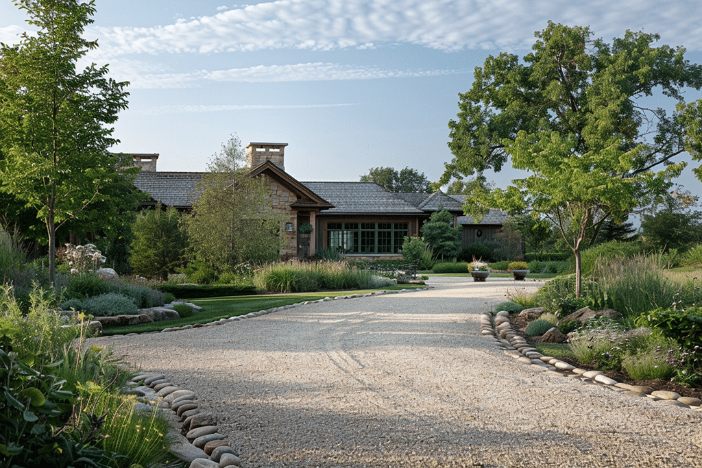 Lethbridge custom home at the end of a gravel driveway